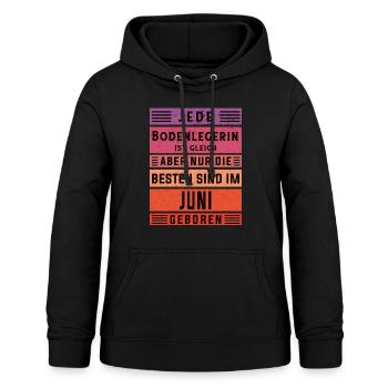 Parkett-Teppich Geburtstag Juni geboren - Frauen Hoodie - Schwarz - Vorne - AI Model Female 172 light (172cm)