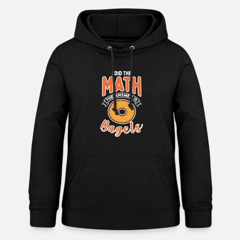 Math Bagel Nerd Bagels Professeur de mathématiques - Sweat à capuche Femme - noir