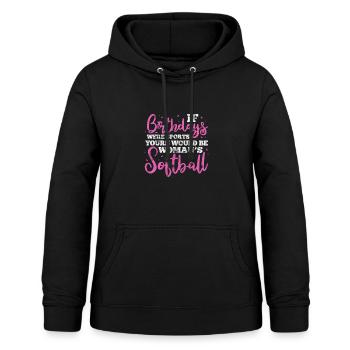 Softball - Frauen Hoodie - Schwarz - Vorne - AI Model Female 172 light (172cm)