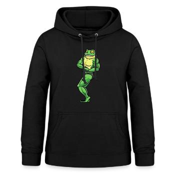 Frosch Fitness Fitnessstudio Motivation - Frauen Hoodie - Schwarz - Vorne - AI Model Female 172 light (172cm)