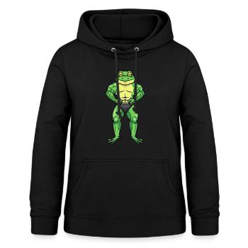 Frosch Fitness Fitnessstudio Motivation - Frauen Hoodie - Schwarz - Vorne - AI Model Female 172 light (172cm)