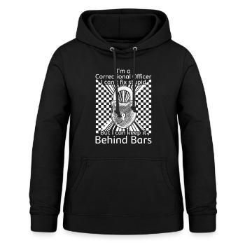 Chemise d’agent correctionnel, je ne peux pas réparer la stupidité - Sweat à capuche Femme - noir - Devant - AI Model Female 172 light (172cm)