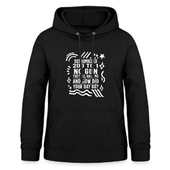 Chemise d’agent correctionnel, numérotée de 200 pour 1 - Sweat à capuche Femme - noir - Devant - AI Model Female 172 light (172cm)