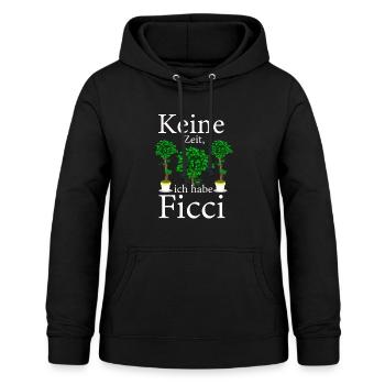 Keine Zeit ich habe Ficci Ficus Benjamini Pflanze - Frauen Hoodie - Schwarz - Vorne - AI Model Female 172 light (172cm)