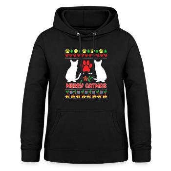 Ugly Christmas Katzen - Frauen Hoodie - Schwarz - Vorne - AI Model Female 172 light (172cm)