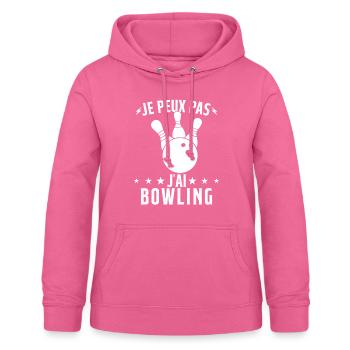 Je Peux Pas J'ai Bowling - Sweat à capuche Femme - rose - Devant - AI Model Female 172 light (172cm)