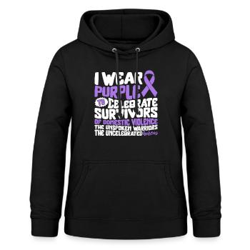 Domestic Violence Awareness Shirt, I Wear Purple - Frauen Hoodie - Schwarz - Vorne - AI Model Female 172 light (172cm)
