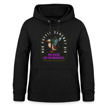 Nur Puffin Schenk Dir Die Kacke Die Du Brauchst - Frauen Hoodie - Schwarz - Vorne - AI Model Female 172 light (172cm)