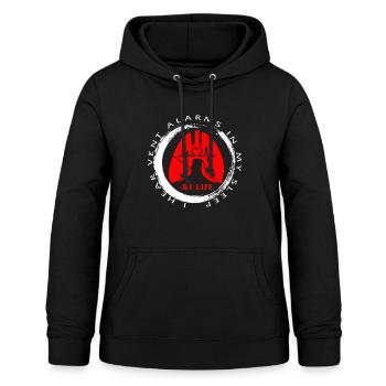 Chemise d’inhalothérapeute, j’entends les alarmes de ventilation - Sweat à capuche Femme - noir - Devant - AI Model Female 172 light (172cm)