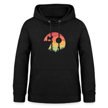 Alaskan Malamute at sunrise in the forest - Women's Hoodie - black - Front - AI Model Female 172 light (172cm)