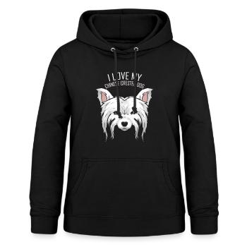 Dog Lover - I Love My Chinese Crested Dog - Frauen Hoodie - Schwarz - Vorne - AI Model Female 172 light (172cm)