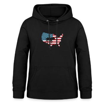 Bulldogge Amerika USA Haustier Hund Rasse - Frauen Hoodie - Schwarz - Vorne - AI Model Female 172 light (172cm)