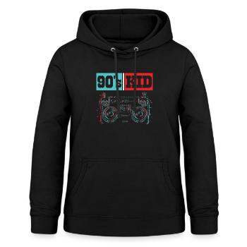 90s Kid Nineties Decade 1990 Vintage 90s Party - Women's Hoodie - black - Front - AI Model Female 172 light (172cm)
