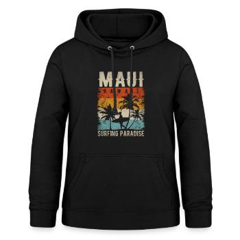 Maui Hawaii Hemd Herren Maui Surfer Grafik T-Shirt - Frauen Hoodie - Schwarz - Vorne - AI Model Female 172 light (172cm)