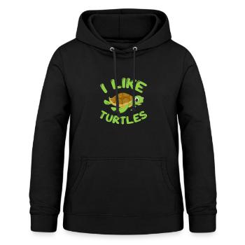 Tortue Tortue Sea Créatures marines Cadeau - Sweat à capuche Femme - noir - Devant - AI Model Female 172 light (172cm)