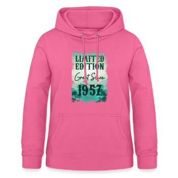 Einzigartig seit 1957 - Frauen Hoodie - Pink - Vorne - AI Model Female 172 light (172cm)