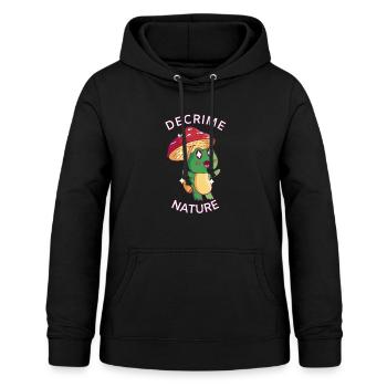 Decrime Nature Colorful Mushroom Frog - Frauen Hoodie - Schwarz - Vorne - AI Model Female 172 light (172cm)