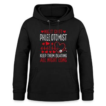 Night Shift Phlebotomist Keep them beating - Women's Hoodie - black - Front - AI Model Female 172 light (172cm)