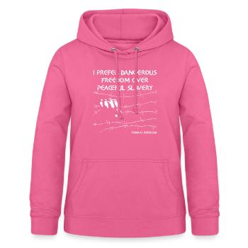 La liberté plutôt que l’esclavage pacifique Jefferson Citation Art - Sweat à capuche Femme - rose - Devant - AI Model Female 172 light (172cm)