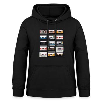 Ich bin ein Kind der 90er Jahre Kassetten 90er - Frauen Hoodie - Schwarz - Vorne - AI Model Female 172 light (172cm)