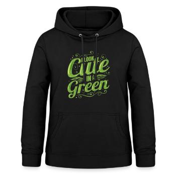I Look Cute In Green, Go Vegan - Women's Hoodie - black - Front - AI Model Female 172 light (172cm)