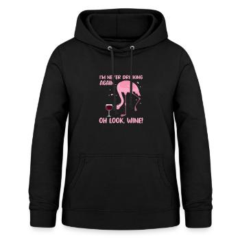 Flamingo Wein Pink Vogel Sommer Urlaub Geschenk - Frauen Hoodie - Schwarz - Vorne - AI Model Female 172 light (172cm)