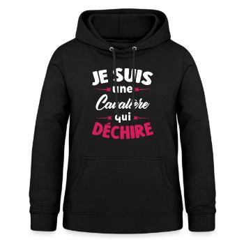 Je suis une Cavalière qui déchire - Sweat à capuche Femme - noir - Devant - AI Model Female 172 light (172cm)