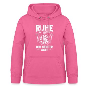 Ruhe Narren Meister Wirft Cooler Darts Spruch - Frauen Hoodie - Pink - Vorne - AI Model Female 172 light (172cm)
