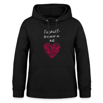 Fußballtrainerin mit Herz Fussballtrainerin - Frauen Hoodie - Schwarz - Vorne - AI Model Female 172 light (172cm)