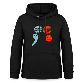Professeur d’anglais Englisch Lehrer - Sweat à capuche Femme - noir - Devant - AI Model Female 172 light (172cm)