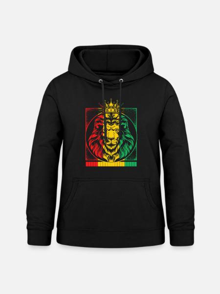 Rastafari Shirt, Rasta Lion Of Judah Rastafarian - Frauen Hoodie - Schwarz