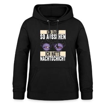 Nachtschicht Nachtdienst - Frauen Hoodie - Schwarz - Vorne - AI Model Female 172 light (172cm)