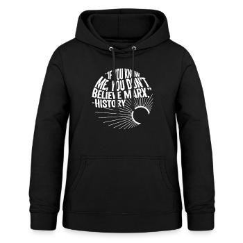 Chemise communiste, si tu me connais tu ne crois pas - Sweat à capuche Femme - noir - Devant - AI Model Female 172 light (172cm)