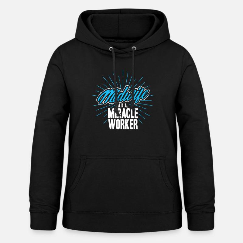 Jordemoder fødselslæge LD Arbejdsgave - Dame hoodie - sort