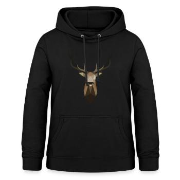 Hirsch Geometry T-Shirt - Polygon Art Deer - Orig - Sweat à capuche Femme - noir - Devant - AI Model Female 172 light (172cm)