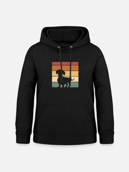 Dackel Retro Teckel Hunde - Frauen Hoodie - Schwarz
