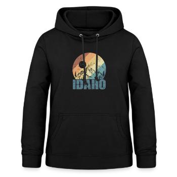 Idaho USA Amerika Bundesstaat - Frauen Hoodie - Schwarz - Vorne - AI Model Female 172 light (172cm)