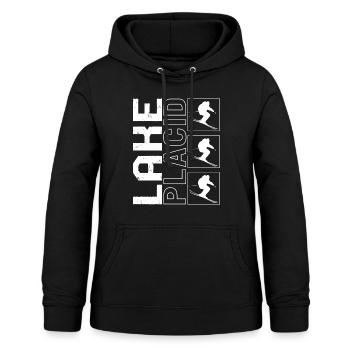 Lake Shirt, Lake Placid Vintage Skiing Tee, Lake - Women's Hoodie - black - Front - AI Model Female 172 light (172cm)