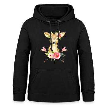 Ersatz Dirndl T-Shirt Trachtenshirt Damen Trachten - Frauen Hoodie - Schwarz - Vorne - AI Model Female 172 light (172cm)
