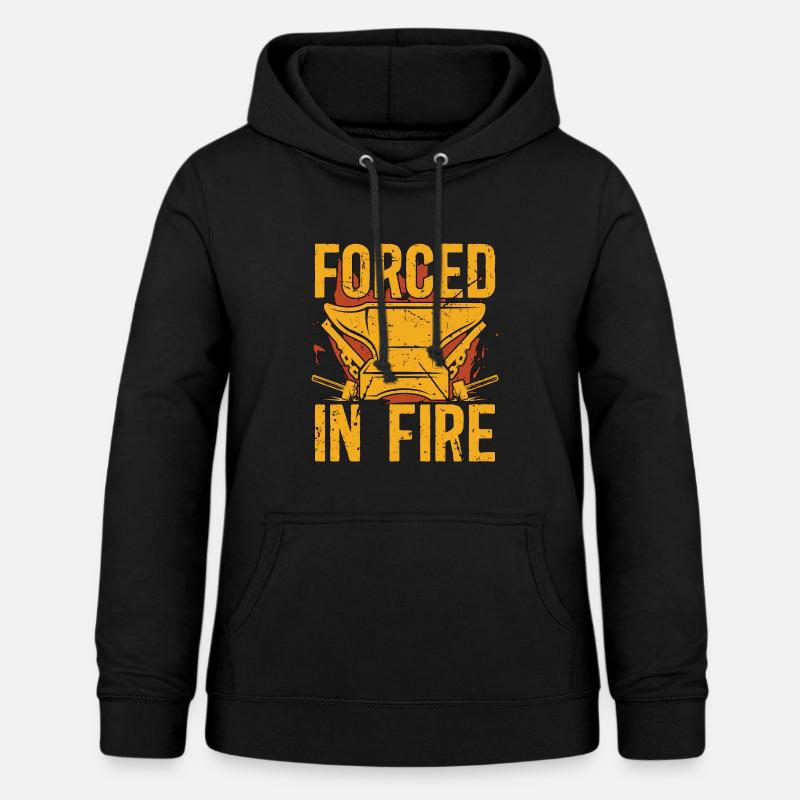 Forging Forced In Fire Farrier Anvils Blacksmiths - Frauen Hoodie - Schwarz