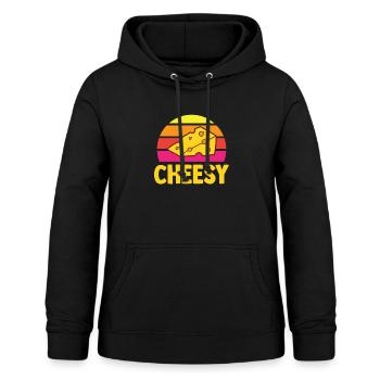 Drôle d’amateur de fromage Humour Fromage - Sweat à capuche Femme - noir - Devant - AI Model Female 172 light (172cm)