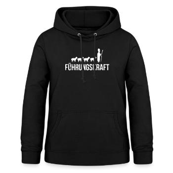 Führungskraft. Design mit Schafen und Schäfer - Frauen Hoodie - Schwarz - Vorne - AI Model Female 172 light (172cm)