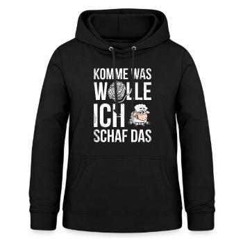 Schäffchen Wortspiel, Schafe - Frauen Hoodie - Schwarz - Vorne - AI Model Female 172 light (172cm)