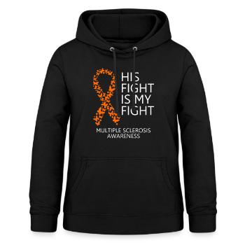 Multiple Sclerosis Ribbon His Fight is my Fight - Frauen Hoodie - Schwarz - Vorne - AI Model Female 172 light (172cm)