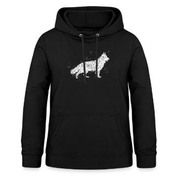 Deutscher Schäferhund Weiße Schäferhunde - Frauen Hoodie - Schwarz - Vorne - AI Model Female 172 light (172cm)