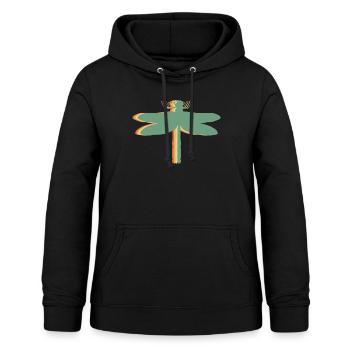 Libellen retro Insekten Libelle - Frauen Hoodie - Schwarz - Vorne - AI Model Female 172 light (172cm)
