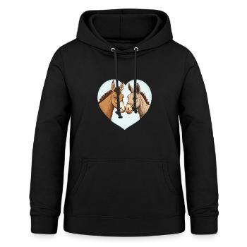 Donkey and Horse Love Valentine's Day - Women's Hoodie - black - Front - AI Model Female 172 light (172cm)