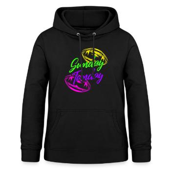 Maillot de football, Sunday Fun Day Jour de match de football - Sweat à capuche Femme - noir - Devant - AI Model Female 172 light (172cm)