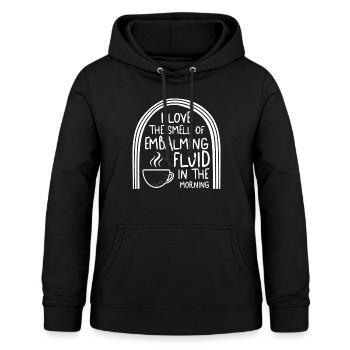 Einbalsamierhemd, ich liebe den Geruch der Einbalsamierung - Frauen Hoodie - Schwarz - Vorne - AI Model Female 172 light (172cm)