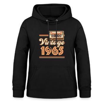 1965 Année de construction vintage - Sweat à capuche Femme - noir - Devant - AI Model Female 172 light (172cm)